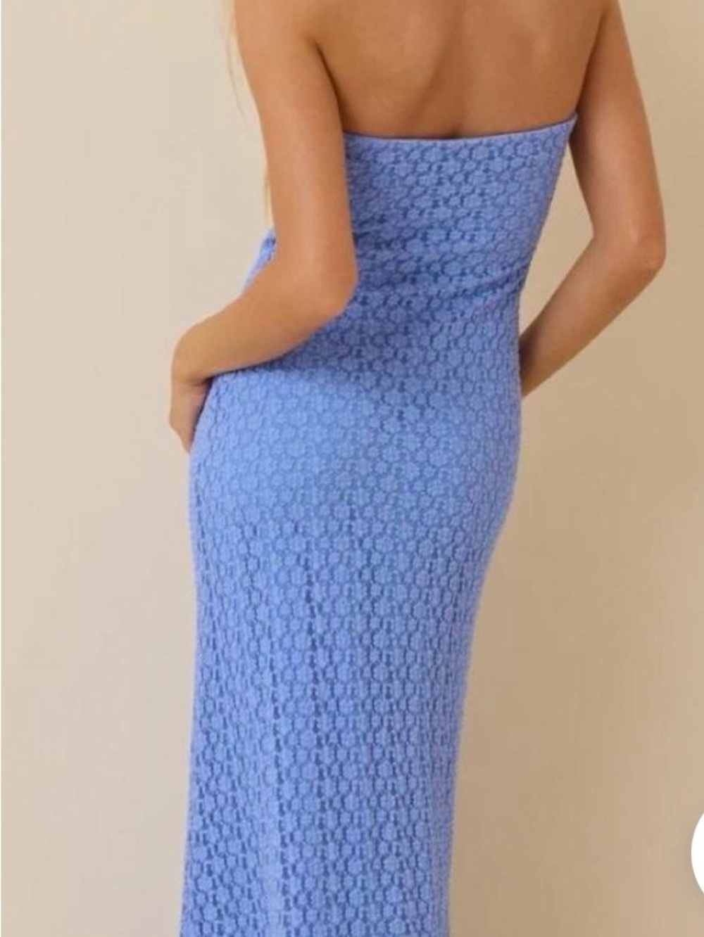 Strapless Textured Maxi Dress in Periwinkle Blue - Picture 3 of 7